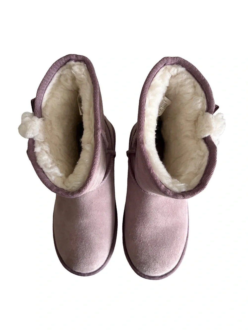 Koolaburra by UGG Lavendar Victoria Short Cinder Suede Bow Boots Girls Size 3